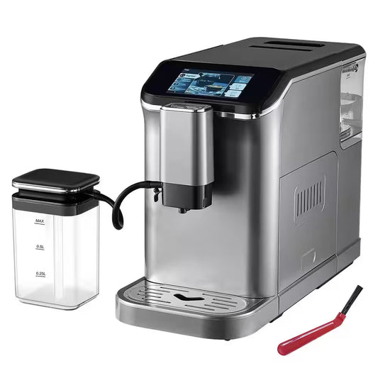 Fully Automatic Espresso Machine Cappuccino Latte Machine 6 Cups Silver Color Espresso Machine with 20 Bar Super
